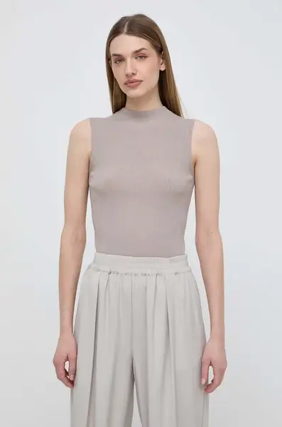 Vesta BOSS Feskies béžová barva, s pologolfem, 50473237