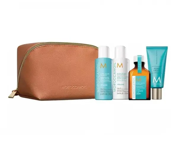 Moroccanoil Travel Volume cestovní sada na jemné vlasy 4 ks + taštička