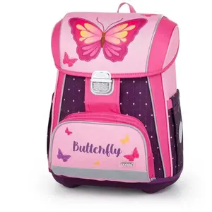 Oxybag BUTTERFLY Školní aktovka, růžová, velikost