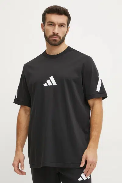 Bavlněné tričko adidas Z.N.E. černá barva, s potiskem, JC7920