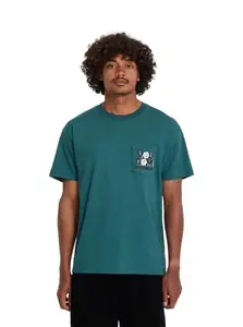 Volcom pánské tričko Parted Out Pocket Sst Rifle Green | Zelená | Velikost XL | 100% bavlna