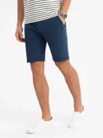 Ombre Men's SLIM FIT shorts in structured knit fabric - navy blue