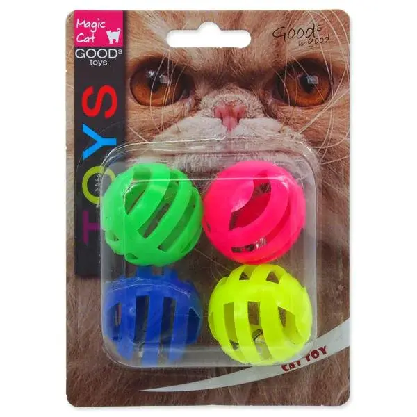 Hračka Magic Cat míček dírkovaný plast se zvukem 3,75cm 4ks