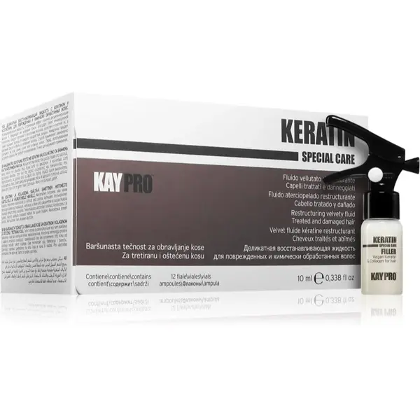 Kaypro Keratin Filler fluid pre poškodené vlasy pre profesionálne použitie 12x10 ml