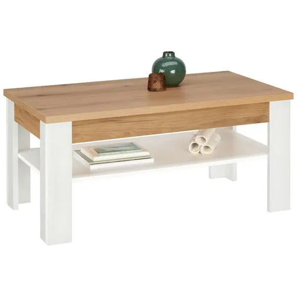 Landscape KONFERENČNÍ STOLEK, bílá, barvy modřínu, kompozitní dřevo, 110/60/50 cm