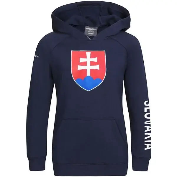 PROGRESS SK HOODY JR Juniorská mikina pro fanoušky, tmavě modrá, velikost 152-158