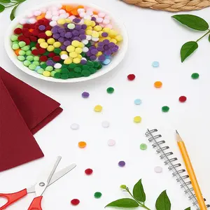 450Pcs 9 Colors Polyester Soft Pompom Ball