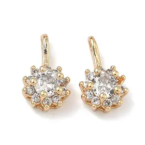 Brass Micro Pave Clear Cubic Zirconia Pendants