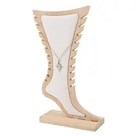 Foot Shaped Bamboo & Velvet Anklet Display Stands