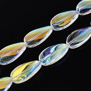 Electroplate Transparent Glass Beads Strands