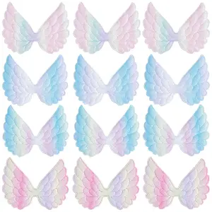 40Pcs 4 Colors Angel Wing Shape Sew on Patches Applique