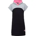 Lewro DRESS 252371 Dívčí krátké šaty s kapucí, černá, velikost 140-146