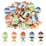 20Pcs Light Gold Tone Alloy Enamel Beads