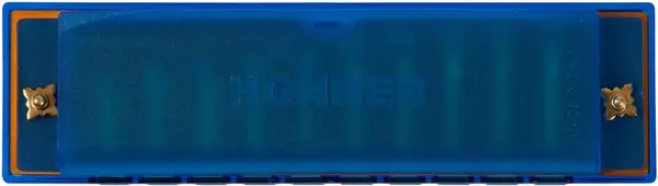 Hohner Translucent Harp C, blue, hardcase