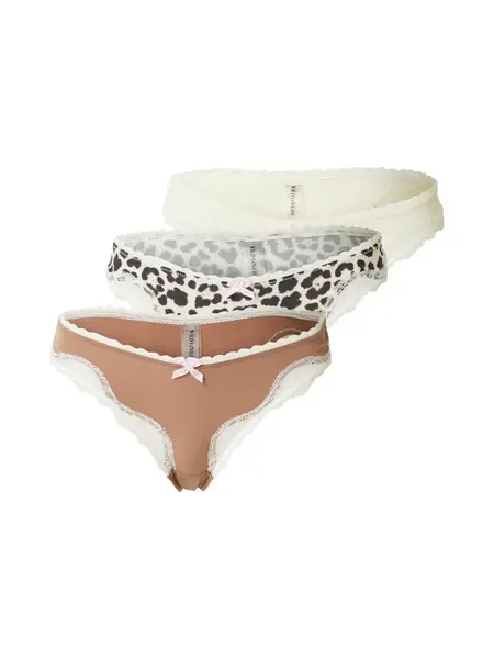 WILD LOVERS Tangá 'CHANTAL'  svetlohnedá / tmavohnedá / biela ako vlna