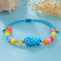 Ocean Style Fish Porcelain Bead Braided Bracelets
