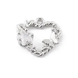 Brass Micro Pave Cubic Zirconia Pendants