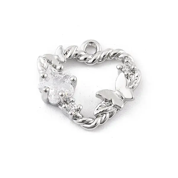 Brass Micro Pave Cubic Zirconia Pendants