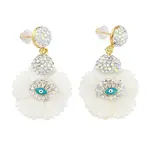 Rack Plating Brass With Shell & Handmade Indonesia Stud Earrings