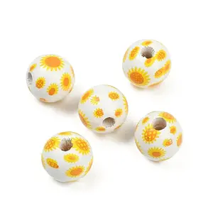 Painted Wood European Beads