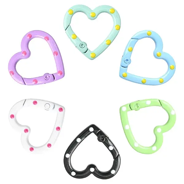 10Pcs Spray Painted Alloy Spring Gate Rings