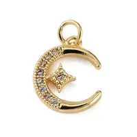 Brass Micro Pave Clear Cubic Zirconia Pendants