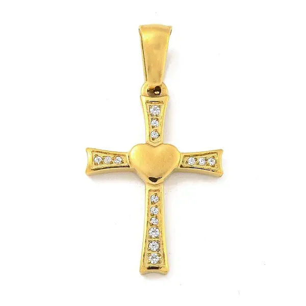 Ion Plating(IP) 304 Stainless Steel Cubic Zirconia Pendants