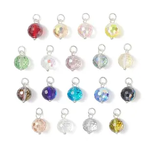 AB Color Plated Transparent Glass Pendants