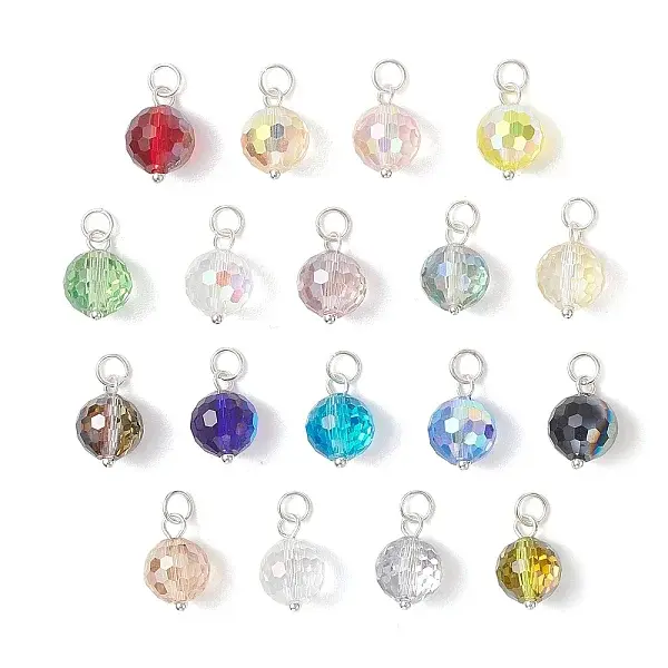 AB Color Plated Transparent Glass Pendants