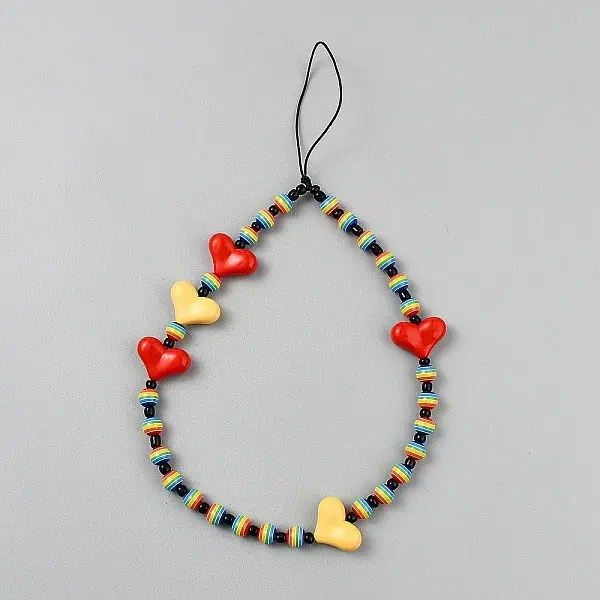 Acrylic Heart Mobile Straps