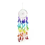 Chakra Theme Iron Woven Web/Net with Feather Pendant Decorations