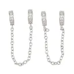 Brass Micro Pave Clear Cubic Zirconia Safety Chains