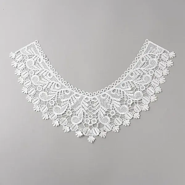Milk Silk Embroidered Floral Lace Collar