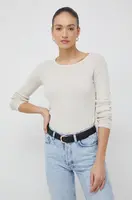 Bavlněný svetr United Colors of Benetton dámský, béžová barva, lehký