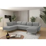 Sit & More SEDACÍ SOUPRAVA, textil, světle šedá