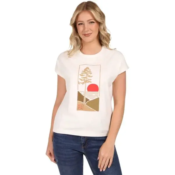 KILPI JERSIE Dámské bavlněné tričko, bílá, velikost