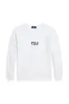 Dětská bavlněná mikina Polo Ralph Lauren bílá barva, s aplikací, 323958154001