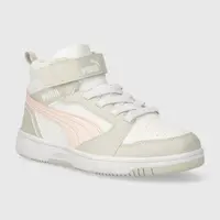 Dětské sneakers boty Puma Rebound V6 Mid AC+ PS šedá barva