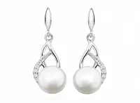 Silver Cat Nežné náušnice s perlou a zirkony SC405