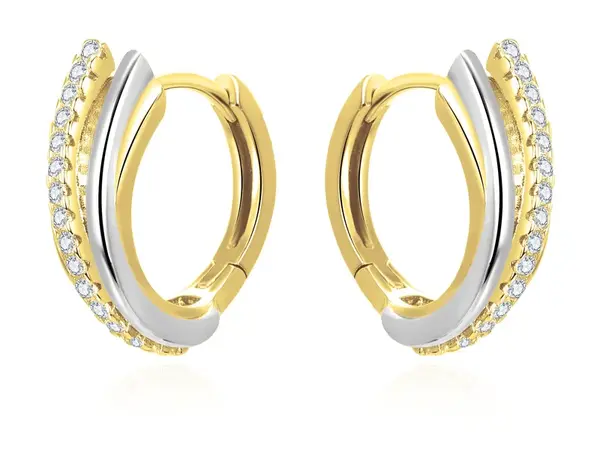 Beneto Slušivé stříbrné kruhy se zirkony AGUC3344