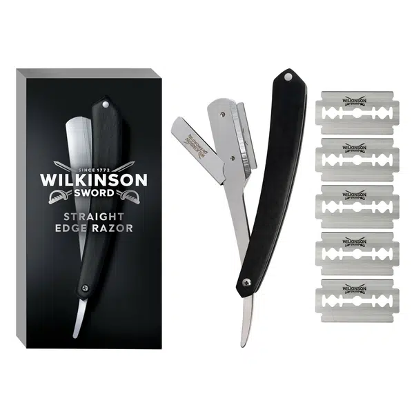 Wilkinson Sword Břitva Cut Throat + náhradní žiletky Double Edge Blades 5 ks
