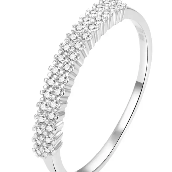 Beneto Krásný stříbrný prsten s čirými zirkony AGG408 54 mm