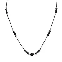 Agato Šňůrkový náhrdelník s korálky z onyxu HE18K3S-BK