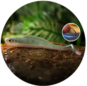 Redbass gumová nástraha ripper kicker ghost natur -xx 155 mm 23 g