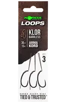 Korda hotové montáže loop rigs klor barbless - háček 4 nosnost 30 lb