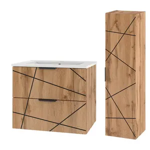 Petits-meubles KOUPELNOVÝ NÁBYTEK 60cm Teren 2er-Set Dřevo
