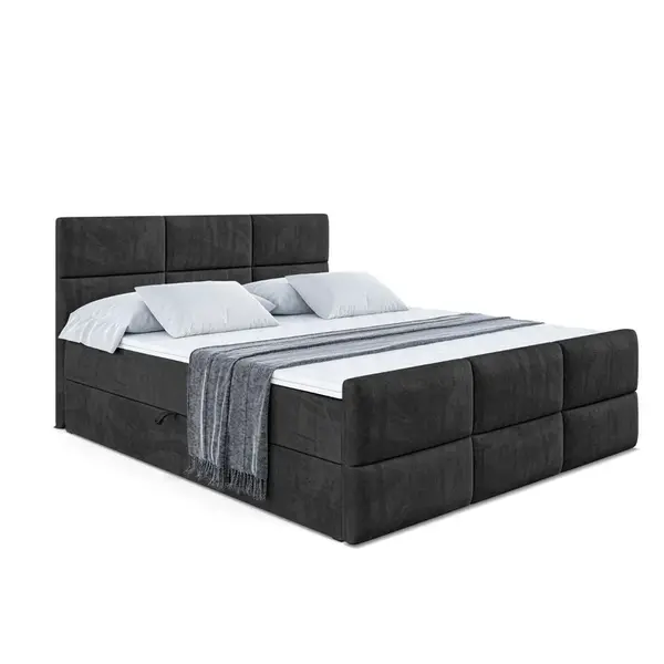 ALTDECOR AMERICKÁ postel OHIO-Z – 140 × 200 cm – H4 – černá