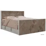 MKS POSTEL BOXSPRING NORDIC KING DUO 180/200 - Hnědá Manšestr - Topper T25 - H3