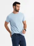 Ombre BASIC men's classic cotton T-shirt - light blue