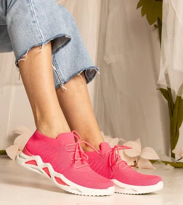 Gemre Pink women's sneakers with sock-like upper Miyana